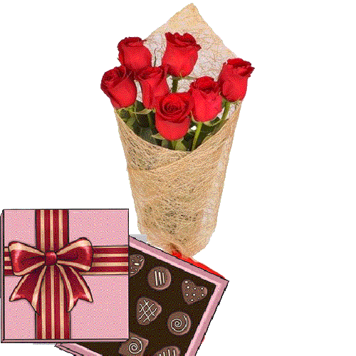 Фото товара 7 красных роз с конфетами в Ирпени