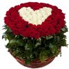 Фото товара 101 роза сердце в корзине в Ирпени