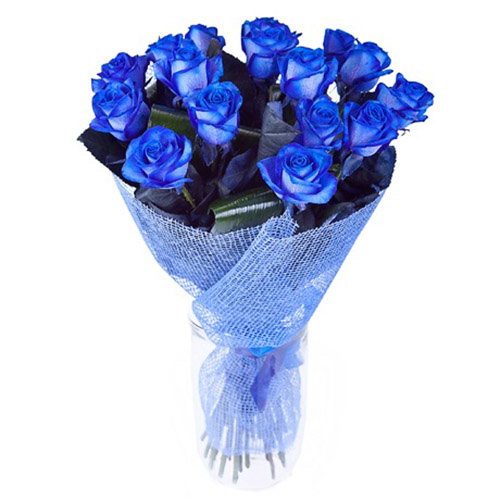 Фото товара 17 синих роз (крашеных) в Ирпени