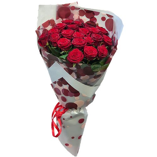 Фото товара 21 красная роза в упаковке в Ирпени
