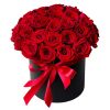 Фото товара 33 розы в шляпной коробке в Ирпени