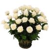 Фото товара 35 белых роз в корзине в Ирпени
