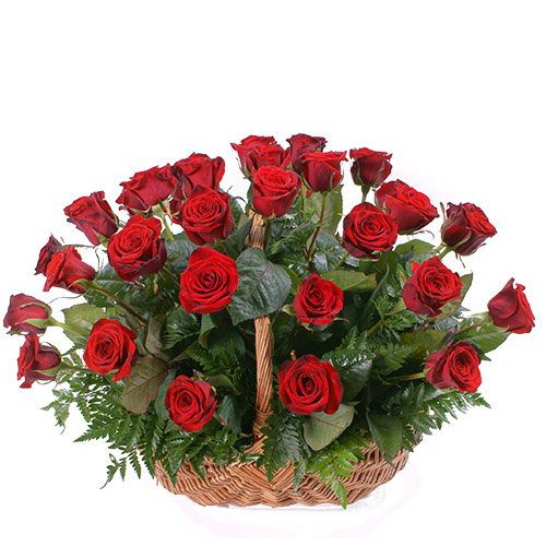 Фото товара 35 красных роз в корзине в Ирпени