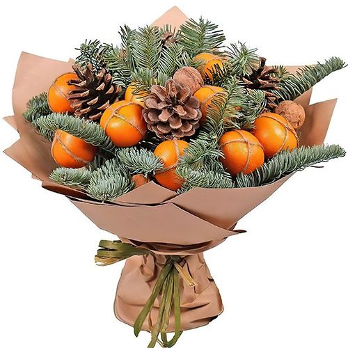 Фото товара Новогодний букет с мандаринами в Ирпени