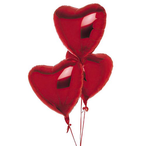 Фото товара 3 фольгированных шарика в форме сердца в Ирпени