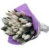 Фото товара "Сахарная вата" 51 белый тюльпан в корзине в Ирпени