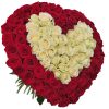 Фото товара Сердце 101 роза - красная и белая в Ирпени