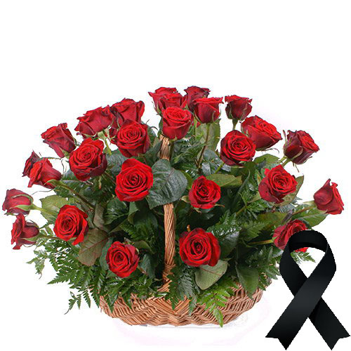 Фото товара 36 красных роз в корзине в Ирпени