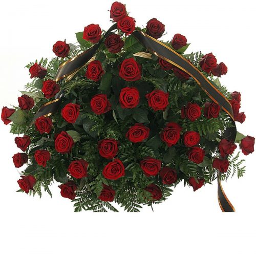 Фото товара 70 красных роз в корзине в Ирпени