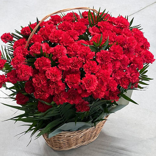 Фото товара 100 гвоздик у кошику в Ирпени
